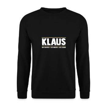 Klaus - Unisex Pullover - Schwarz - Vorne - Alina (178cm) & Michal (187cm)
