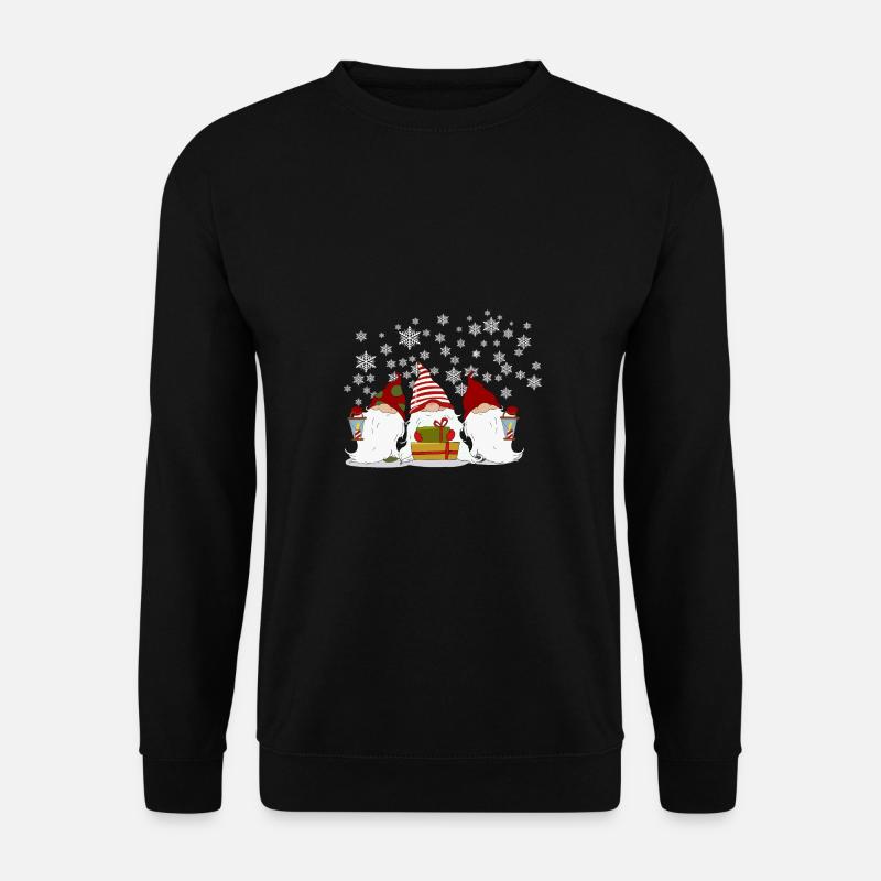 Weihnachten Wichtel Süße Weihnachtswichtel Motiv - Unisex Pullover - Schwarz