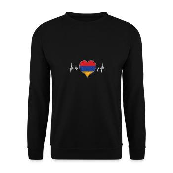 Armenian flag Armenia - Unisex Sweatshirt - black - Front - Alina (178cm) & Michal (187cm)