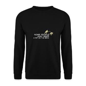 Some People Just Need A Pat On The Back Meme - Unisex Sweatshirt - black - Front - Alina (178cm) & Michal (187cm)