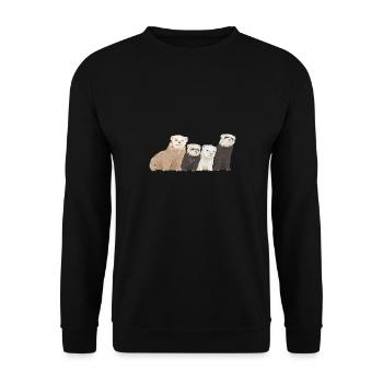 Ferret Owner Ferret - Unisex Sweatshirt - black - Front - Alina (178cm) & Michal (187cm)