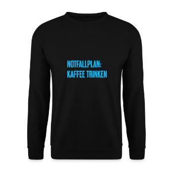 Kaffee-Notfallplan - Unisex Pullover - Schwarz - Vorne - Alina (178cm) & Michal (187cm)