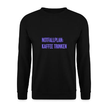 Kaffee-Notfallplan - Unisex Pullover - Schwarz - Vorne - Alina (178cm) & Michal (187cm)