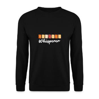 Mahjong-Spieler Mahjong-Flüsterer chinesisches Kachelspiel - Unisex Pullover - Schwarz - Vorne - Alina (178cm) & Michal (187cm)