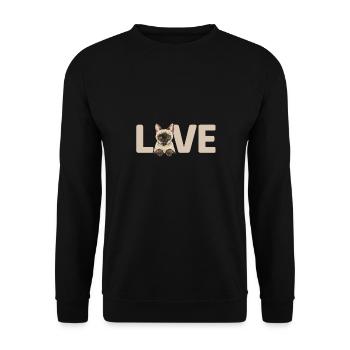 Siamkatze Katze Siamese - Unisex Pullover - Schwarz - Vorne - Alina (178cm) & Michal (187cm)