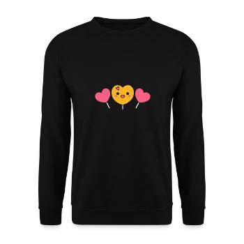 bonbon - Sweat-shirt Unisexe - noir - Devant - Alina (178cm) & Michal (187cm)