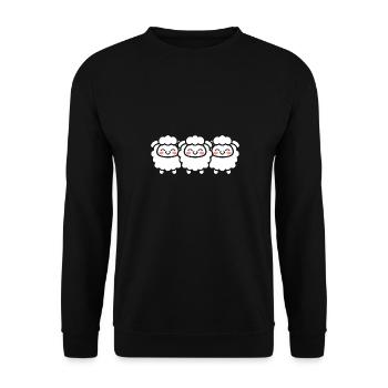 Schaf - Unisex Pullover - Schwarz - Vorne - Alina (178cm) & Michal (187cm)