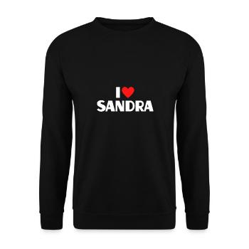 I Love Sandra Red Heart Love Fan Gift - Unisex Sweatshirt - black - Front - Alina (178cm) & Michal (187cm)