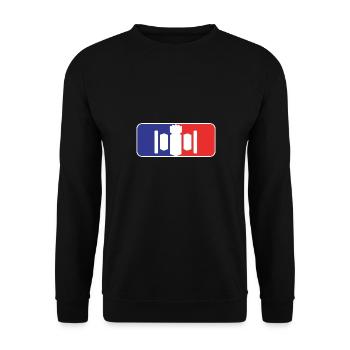 Kubb league kubb yard game player - Unisex Sweatshirt - black - Front - Alina (178cm) & Michal (187cm)