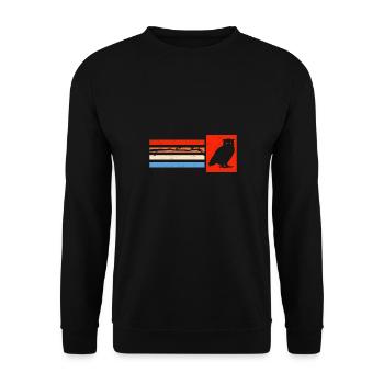 Retro Owl Enthusiast Silhouette Vintage Ornitholog - Unisex Pullover - Schwarz - Vorne - Alina (178cm) & Michal (187cm)