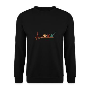 Kugelstoßen Werfen Leichtathletik - Unisex Pullover - Schwarz - Vorne - Alina (178cm) & Michal (187cm)