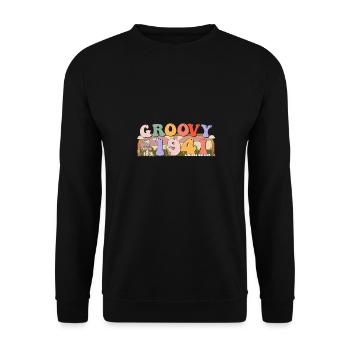 Groovy Since 1941 Retro Hippie 82nd Birthday - Unisex Sweatshirt - black - Front - Alina (178cm) & Michal (187cm)