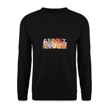 Groovy Since 1958 Retro Hippie 65th Birthday - Unisex Sweatshirt - black - Front - Alina (178cm) & Michal (187cm)