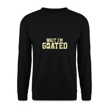 Gamer Life Wait I’m Goated Drôle Internet Meme - Sweat-shirt Unisexe - noir - Devant - Alina (178cm) & Michal (187cm)