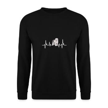 Vieux chien de berger anglais Sheepie Bobtail - Sweat-shirt Unisexe - noir - Devant - Alina (178cm) & Michal (187cm)