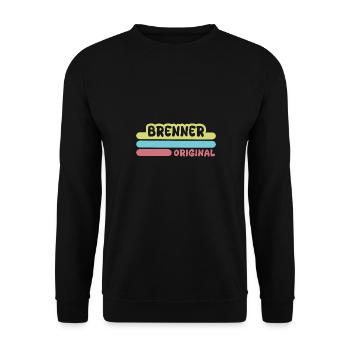 Vorname Brenner - Unisex Pullover - Schwarz - Vorne - Alina (178cm) & Michal (187cm)