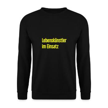 Lebenskünstler im Einsatz - Unisex Pullover - Schwarz - Vorne - Alina (178cm) & Michal (187cm)