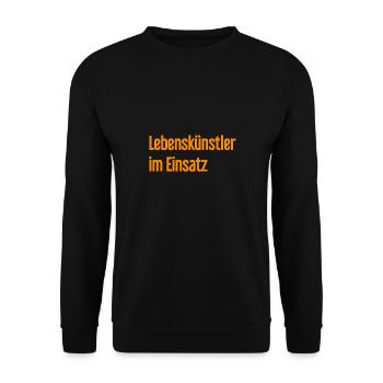 Lebenskünstler im Einsatz - Unisex Pullover - Schwarz - Vorne - Alina (178cm) & Michal (187cm)