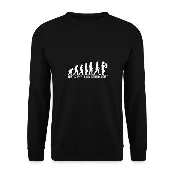 Mikrobiologe Evolution - Unisex Pullover - Schwarz - Vorne - Alina (178cm) & Michal (187cm)