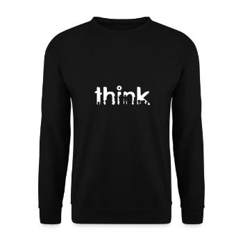 THINK Awesome Epic Chess T-Shirt Present Gift - Unisex Pullover - Schwarz - Vorne - Alina (178cm) & Michal (187cm)