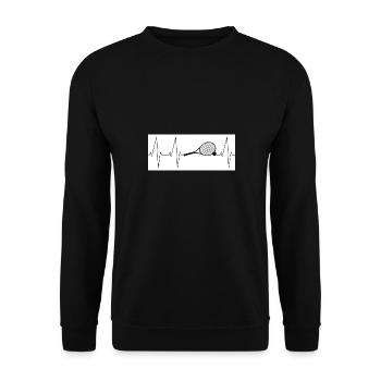 Tennis Herzschlag - Unisex Pullover - Schwarz - Vorne - Alina (178cm) & Michal (187cm)