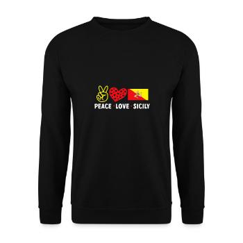 Sicily Flag Italy Sicily - Unisex Sweatshirt - black - Front - Alina (178cm) & Michal (187cm)