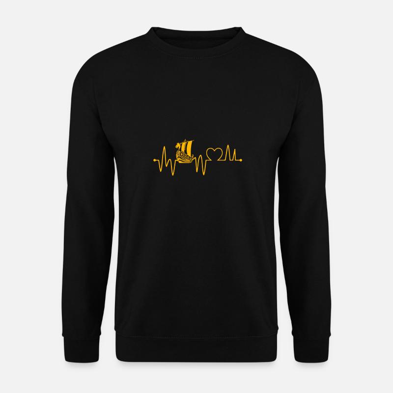 Wikingerschiff Herzschlag - Unisex Pullover - Schwarz