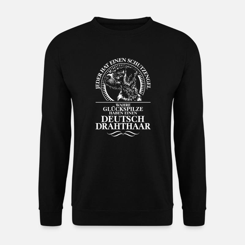 DEUTSCH DRAHTHAAR Schutzengel Hundespruch WILSIGNS - Unisex Pullover - Schwarz