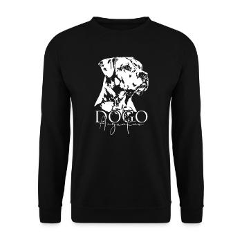 DOGO ARGENTINO Chien Portrait Chien Wilsigns - Sweat-shirt Unisexe - noir - Devant - Alina (178cm) & Michal (187cm)