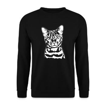 Bengal Bengal Cat Portrait Pedigree Cat Wilsigns - Unisex Sweatshirt - black - Front - Alina (178cm) & Michal (187cm)