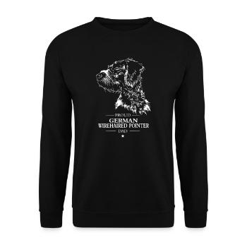 German Wirehaired Pointer Dad Hunde Hund Wilsigns - Unisex Pullover - Schwarz - Vorne - Alina (178cm) & Michal (187cm)