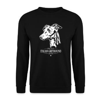 Italian Greyhound Mom Dog Dog Wilsigns - Unisex Sweatshirt - black - Front - Alina (178cm) & Michal (187cm)