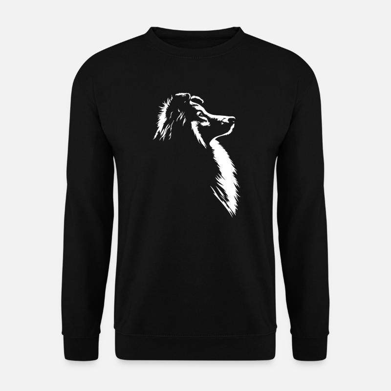 Shetland Sheepdog Silhouette Hund Sheltie Wilsigns - Unisex Pullover - Schwarz