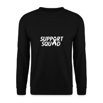 Support squad white ribbon lung cancer awareness - Unisex Sweatshirt - black - Front - Alina (178cm) & Michal (187cm)