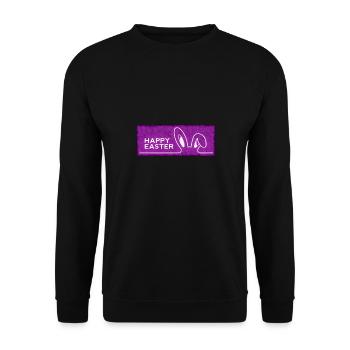 Happy Easter with Easter - Unisex Sweatshirt - black - Front - Alina (178cm) & Michal (187cm)