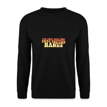 Je suis le frère ou la sœur qui jette des mains protectrices - Sweat-shirt Unisexe - noir - Devant - Alina (178cm) & Michal (187cm)