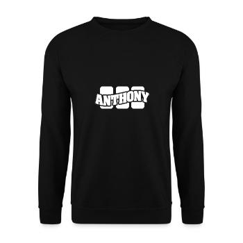 Name Anthony - Unisex Pullover - Schwarz - Vorne - Alina (178cm) & Michal (187cm)