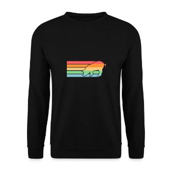 Pig - Unisex Sweatshirt - black - Front - Alina (178cm) & Michal (187cm)