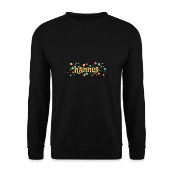 Kleckse Farbkleckse hannes - Unisex Pullover - Schwarz - Vorne - Alina (178cm) & Michal (187cm)