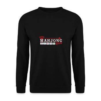 Mahjong Königin - coole Mahjong Geschenk - Unisex Pullover - Schwarz - Vorne - Alina (178cm) & Michal (187cm)