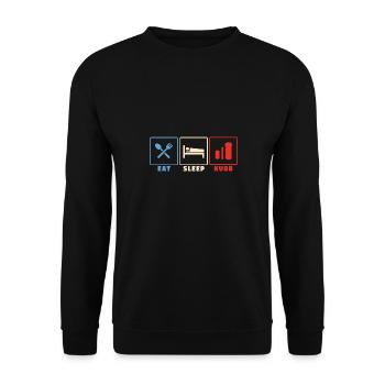Eat sleep kubb - kubb yard game player - Unisex Sweatshirt - black - Front - Alina (178cm) & Michal (187cm)