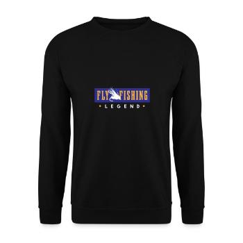 Légende de la Pêche à la Mouche Ironique - Sweat-shirt Unisexe - noir - Devant - Alina (178cm) & Michal (187cm)