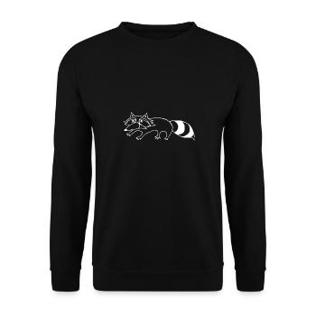 Raccoon Drawing Cute Wildlife Animal Silhouette - Unisex Sweatshirt - black - Front - Alina (178cm) & Michal (187cm)