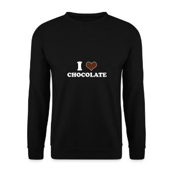 I love chocolate - Unisex Sweatshirt - black - Front - Alina (178cm) & Michal (187cm)