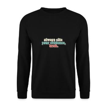 Funny English Teacher Always Cite Your Evidence - Unisex Pullover - Schwarz - Vorne - Alina (178cm) & Michal (187cm)