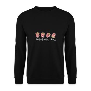 C’est drôle comme ça que je roule Théâtre Cinéma Snack Popc - Sweat-shirt Unisexe - noir - Devant - Alina (178cm) & Michal (187cm)