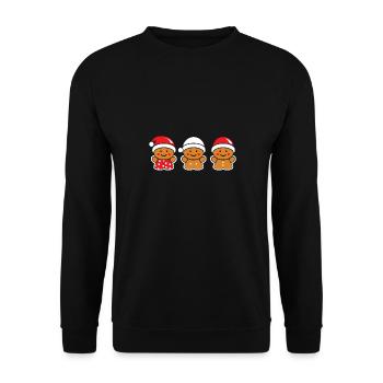 Gingerbread Man - Unisex Sweatshirt - black - Front - Alina (178cm) & Michal (187cm)