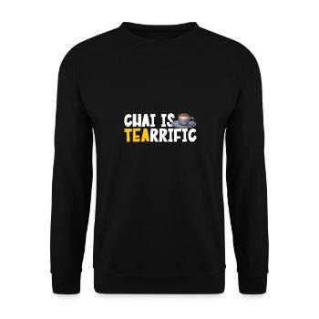 Chai Tee Masala Chai - Unisex Pullover - Schwarz - Vorne - Alina (178cm) & Michal (187cm)