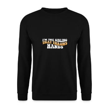 Je suis le frère ou la sœur qui jette des mains protectrices - Sweat-shirt Unisexe - noir - Devant - Alina (178cm) & Michal (187cm)