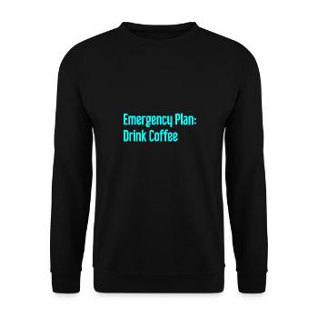 Kaffee-Notfallplan - Unisex Pullover - Schwarz - Vorne - Alina (178cm) & Michal (187cm)